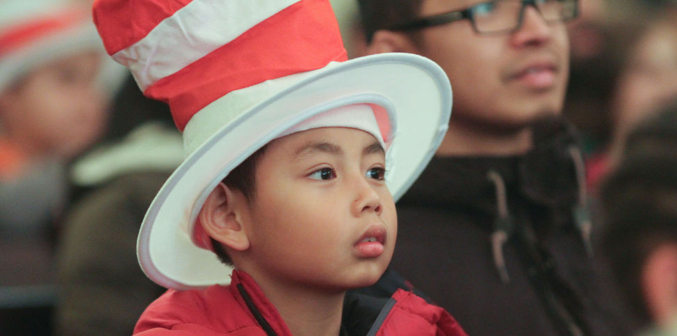 Student in Cat in the Hat hat