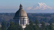 WA Capitol and Mount Rainier